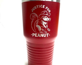 Personalized Peanut the Squirrel Engraved Tumbler, Custom Cup