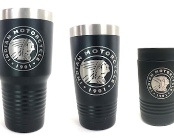 Personalized Tumbler, Engraved Cup, Indian Motorcycle Inspired, 20oz, 30oz