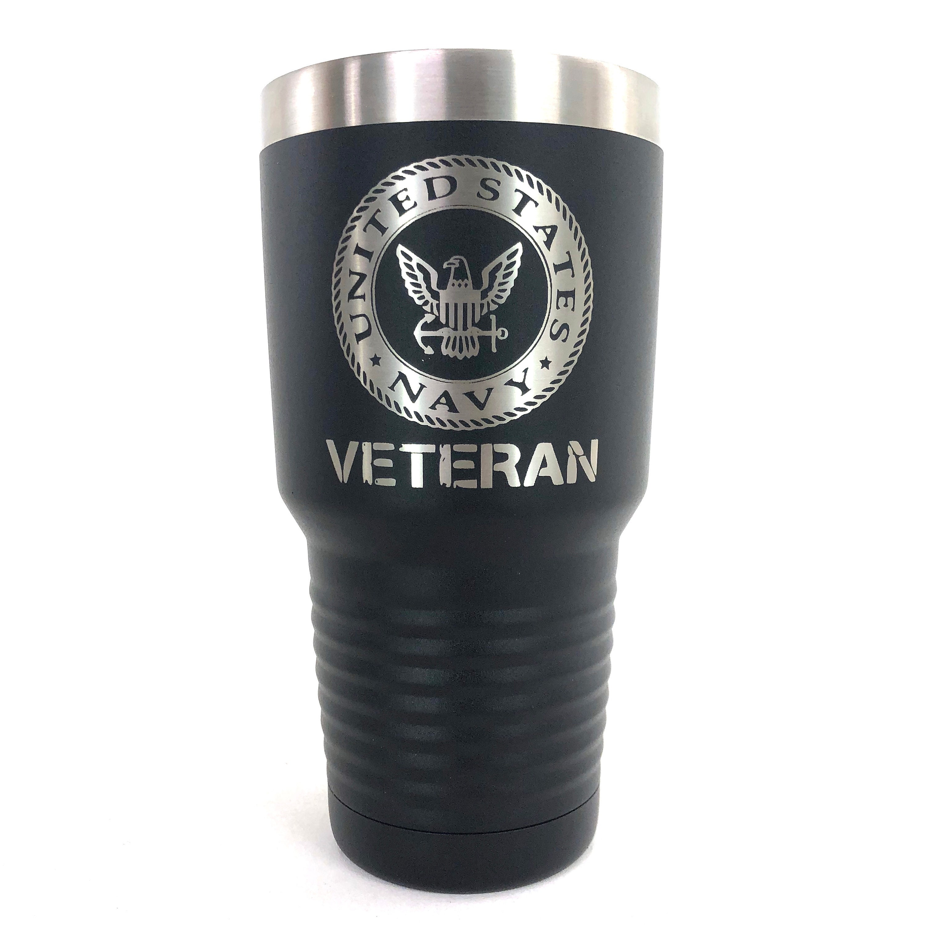 32oz Navy Stainless Steel Water Bottle with Engraved Navy Logo - US Navy  Pride on the Go - Navy Gifts | Disabled USMC Vet Owned SMALL Business