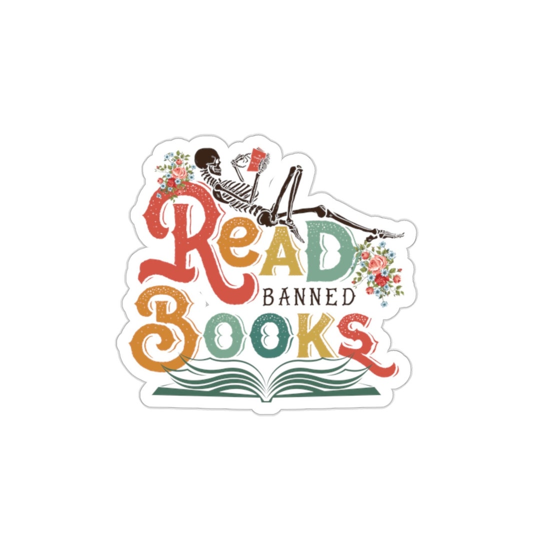 Read Banned Books Stickers - 3 Pack Book Lover Vinyl Decals For Water Bottles & Laptops