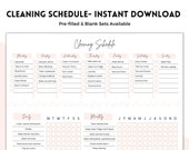 Editable Cleaning Schedule, Cleaning Checklist, Weekly, Monthly, Daily, House Cleaning Printable