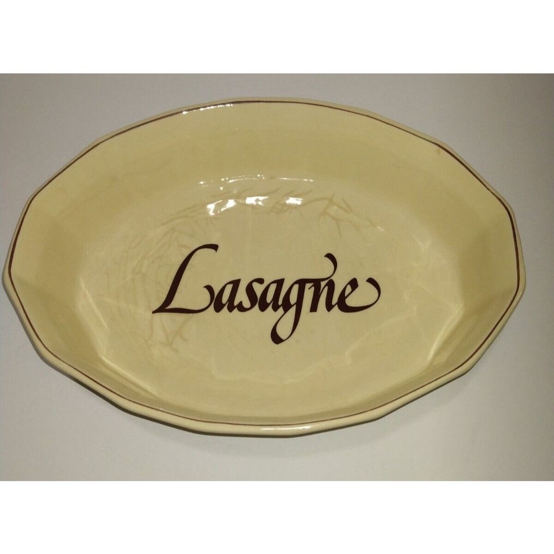 Vintage Mccoy Pottery 7072 Lasagne Dish Cream W/ Brown Accents, Oven