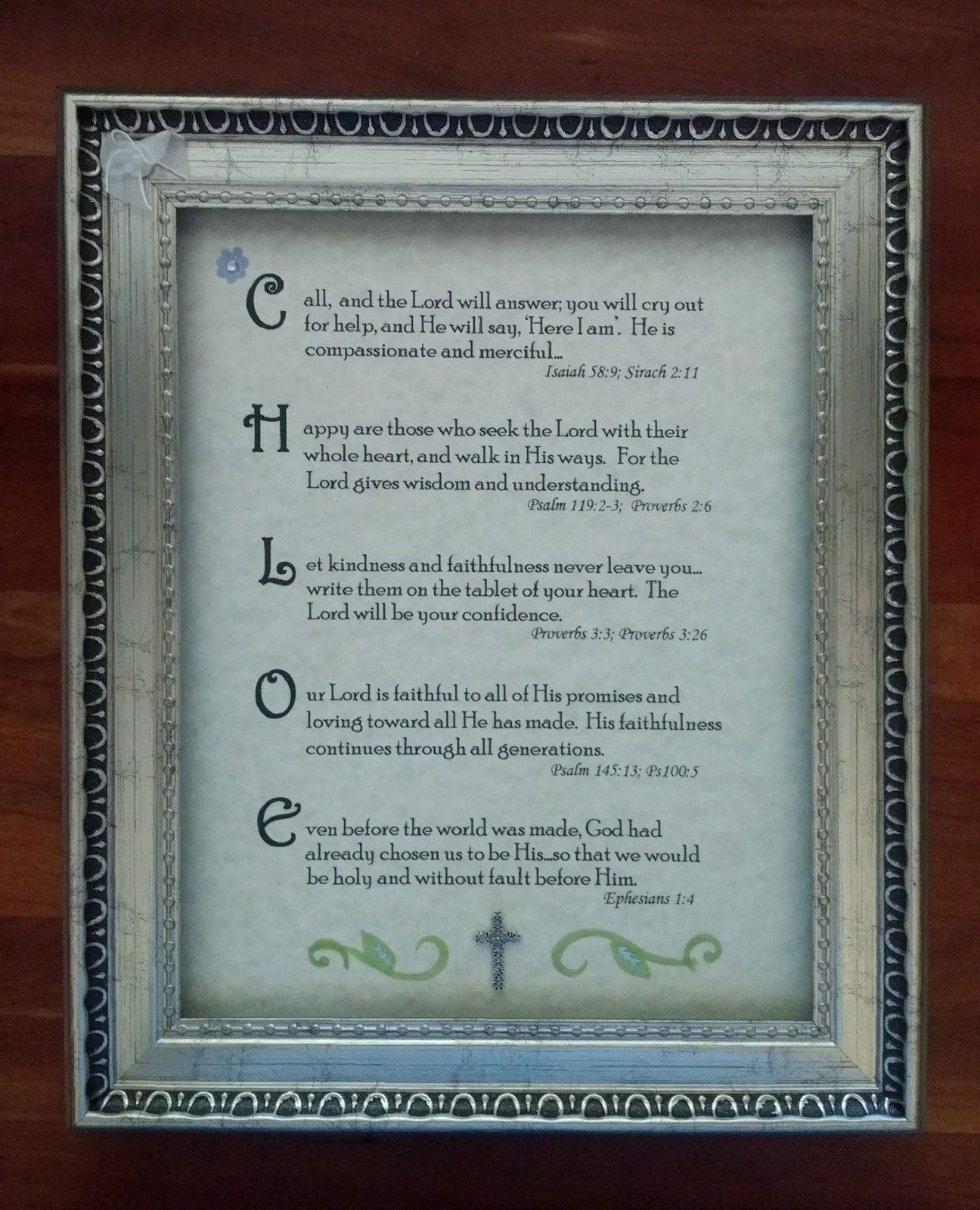 Scripture Lettering Framed Custom Scripture Name Frame - Etsy