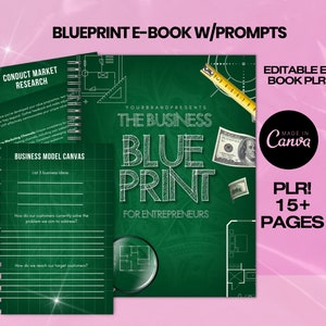 Szablon e-booka DIY BUSINESS BLUEPRINT, cyfrowa książka DIY, e-book Side Hustle, edytowalna okładka kopii cyfrowej, projekt sztuki książki, lista dostawców kosmetyków