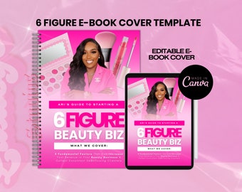 Editable EBOOK COVER Template,Pink D.I.Y Digital Book,Creative E-Book,Editable Digital Copy Cover,Book Art Design,Beauty Business
