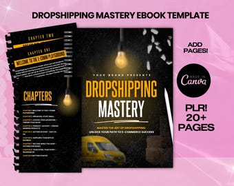 PLR Dropshipping E Book, E Book With Resale Rights, Content Done for You, Drop Shipping Ebook, E-Book Canva Template,Cash Flowing