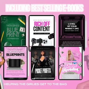 70+ MRR RESELL E- Book Cover Template, Pink D.I.Y Digital Book,cash