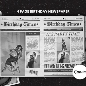 Vintage DIY Newspaper Invitation for a Memorable Birthday Bash, Newspaper Birthday Invitation Vintage Birthday Newspaper, Large Newspaper