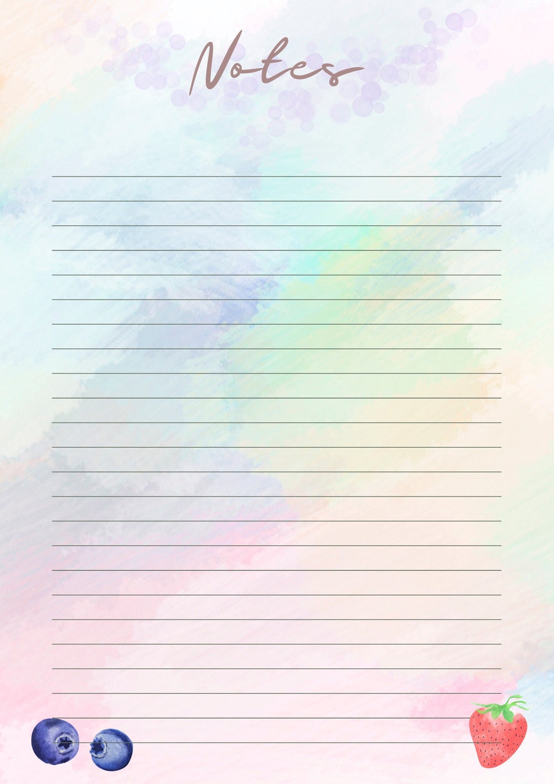 Notes Page | Downloadable - Etsy