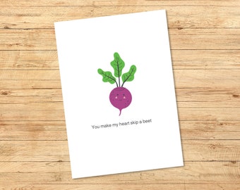 You Make My Heart Skip A Beet Card - Instant Download!