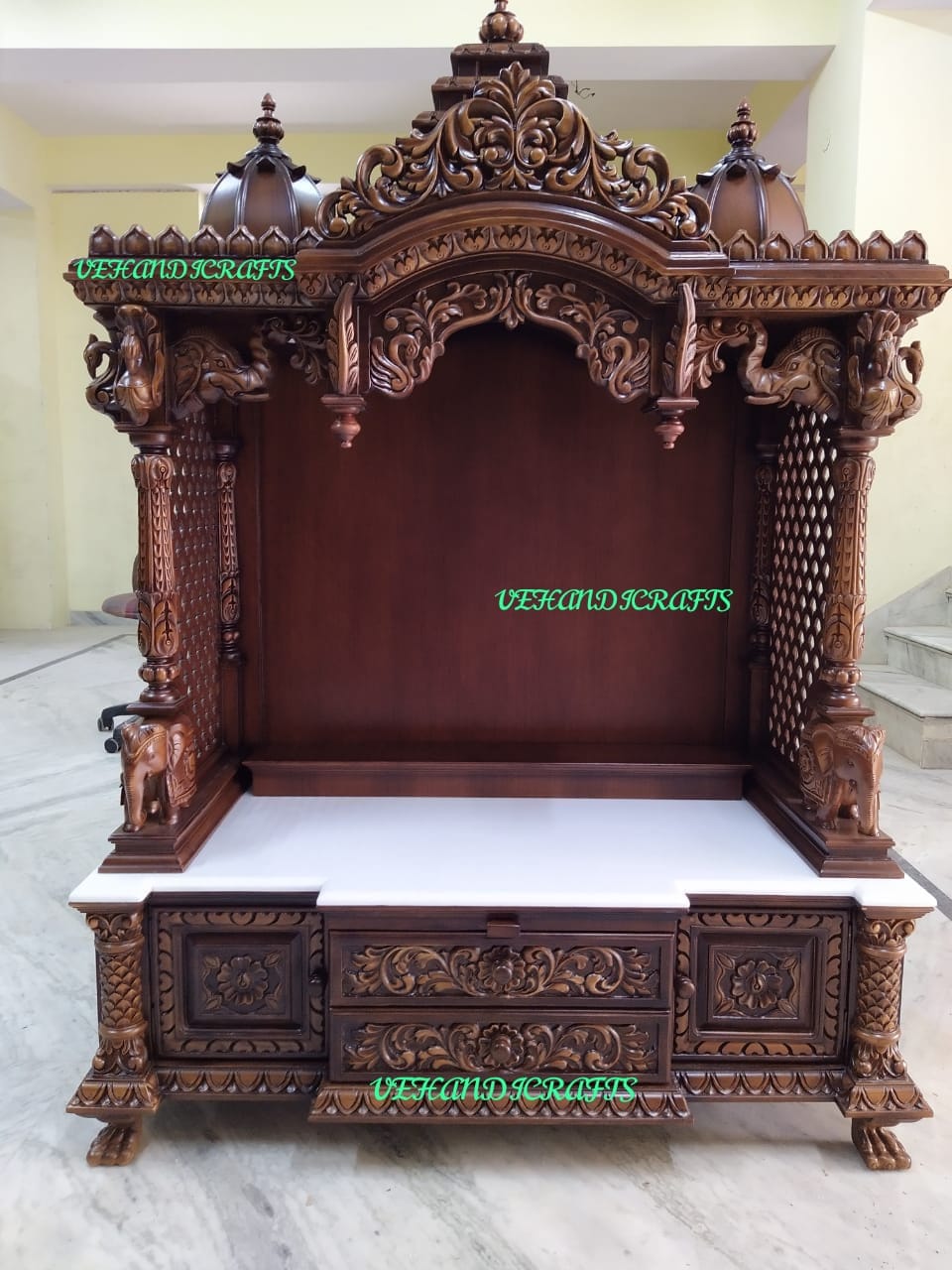 Vintage Teak Singhasan - Ca 1950's Vintage Teak Singhasan - Ca 1950's