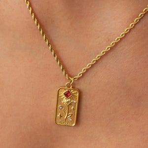Tarotkaartketting goud, zon-tarotketting, liefhebbers van tarothanger, gouden roestvrijstalen ketting, dierenriemsieraden, spiritueel cadeau voor haar