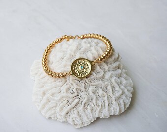 Gold braided bracelet wt evil eye pendant, stacking wristband cuff, bohemian delicate dainty gold everyday minimalist bracelet, gift for mom