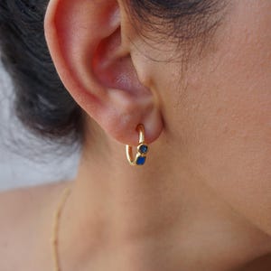 Gold enamel huggies, hoops wt enamel, boho gold plated thick hoops dangle bohemian ethnic statement earrings, gift for her,