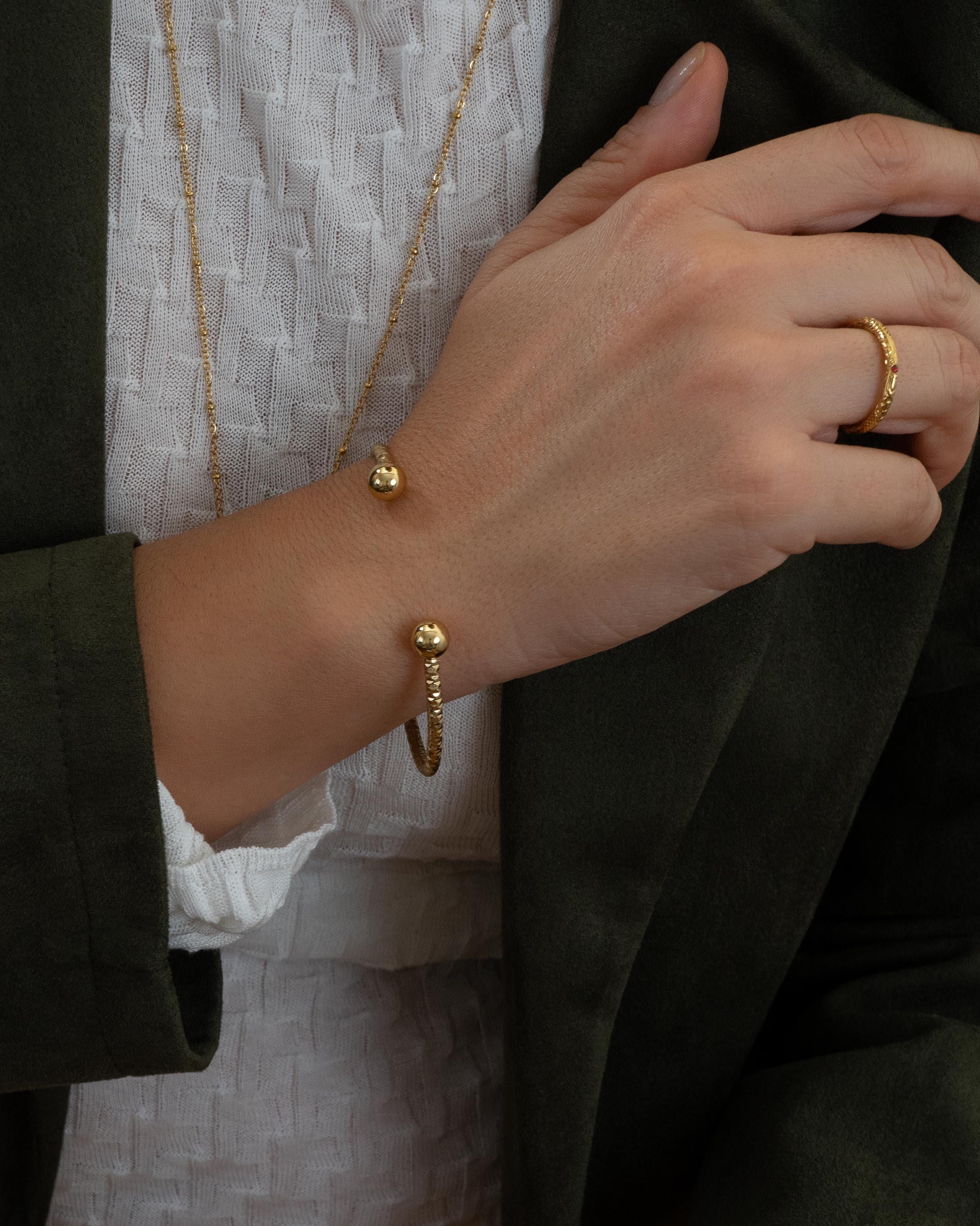 Bracciale Aperto Per Braccio Superiore Donna In Lega - Stile Boho Punk Minimalista, Regolabile, Regalo Unico - 4