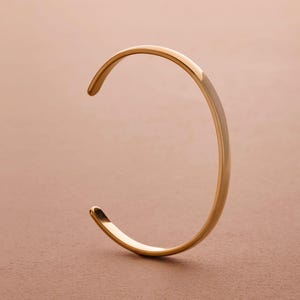 Bracciale rigido in oro, bracciale aperto in acciaio inossidabile dorato, gioielli minimalisti impermeabili