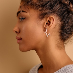 Silver Star Hoop Earrings, silver plated star open hoops