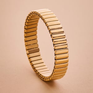 Goldarmband Armband, Gold Edelstahl Armreif, dickes Gold Stapelarmband