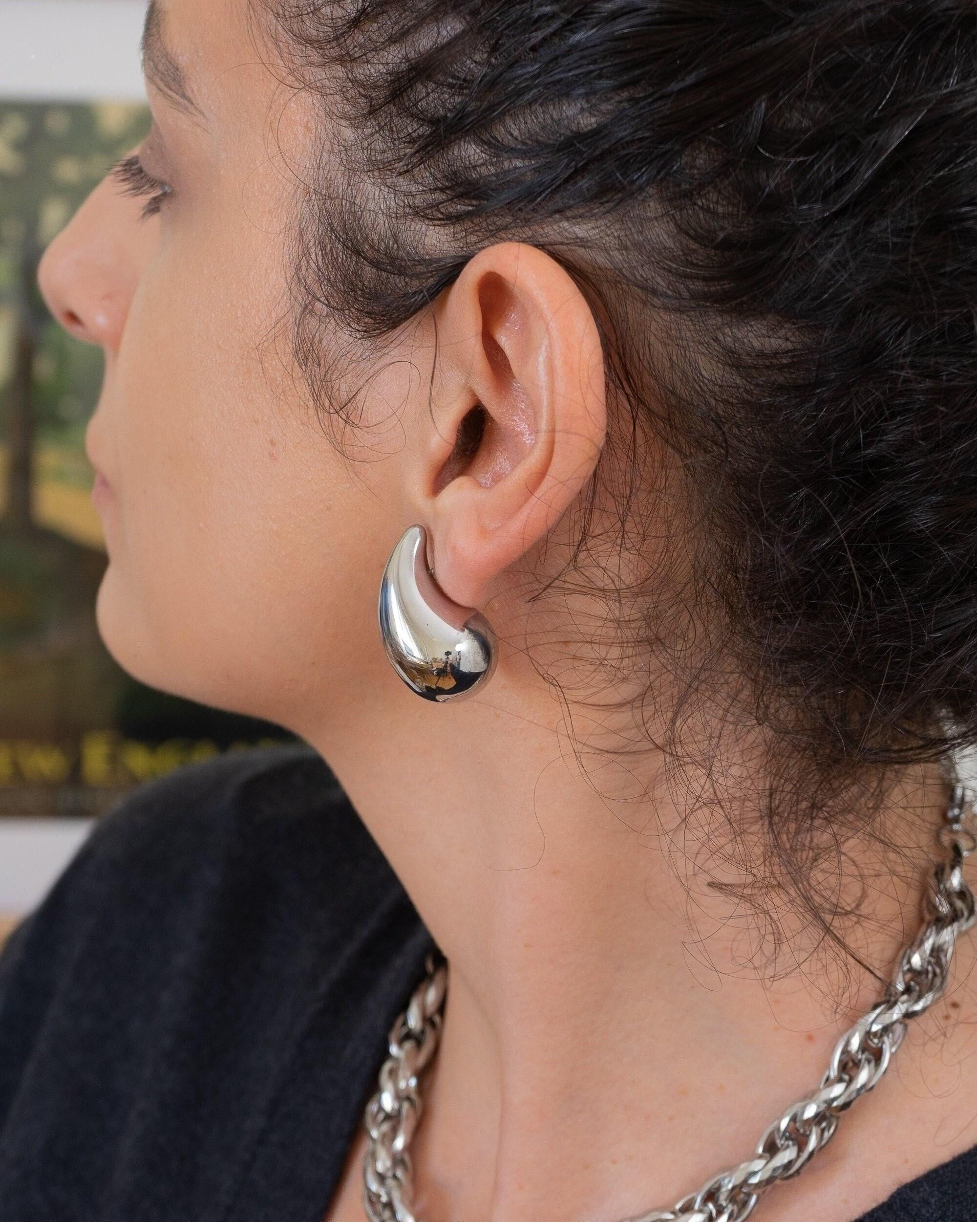 ☆TATIANA☆ Silver 925 drop by drop hoop earrings EC3007 Tatiana-Silver 925 Drop Hoop Earring EC300