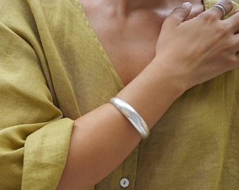 Big silver sade bold cuff, thick silver plated bracelet, stacking statement bracelet boho delicate minimalist, free people style, 6-7.5 in