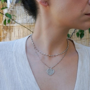 Silver chain choker necklace, silver plated brass choker layered stacking dainty choker necklace boho hippie short layering minimal necklace