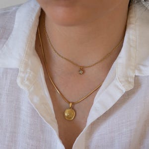Tiny dainty rhinestone necklace, solitaire bridal necklace stainless steel necklace, delicate diamond stacking bohemian choker necklace