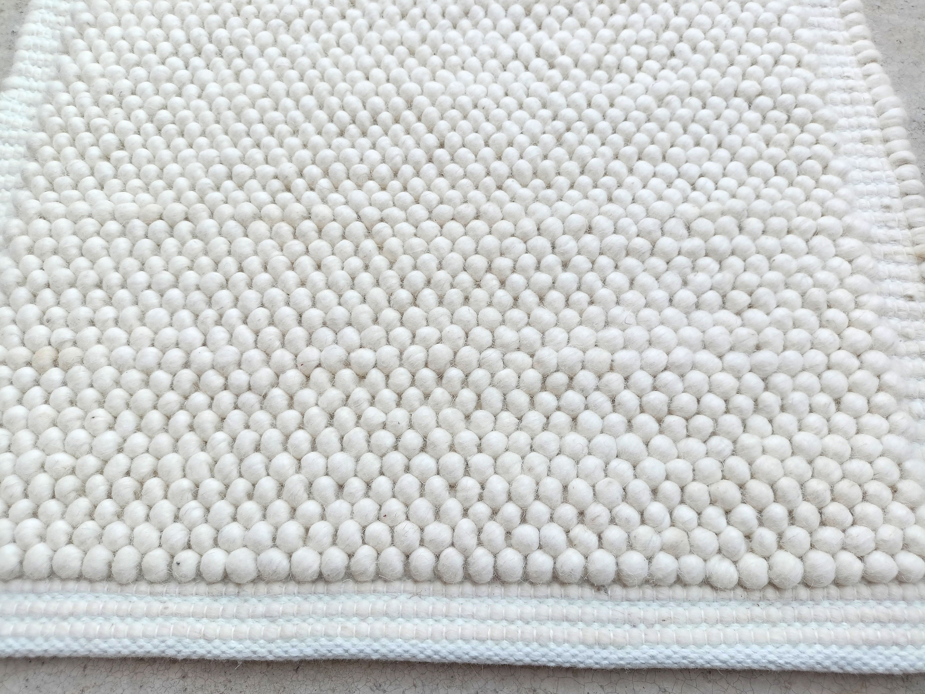 Large Loop Wool Rug Chunky Loop Wool Rug Handmade, off White Wool Area Rug, Thick Soft Loop ...