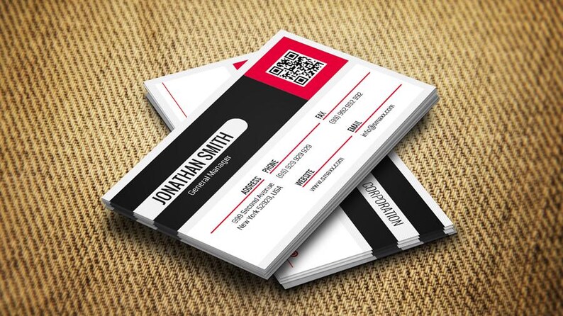 100 Business Card Templates, QR Code, Printable Business Card Template ...