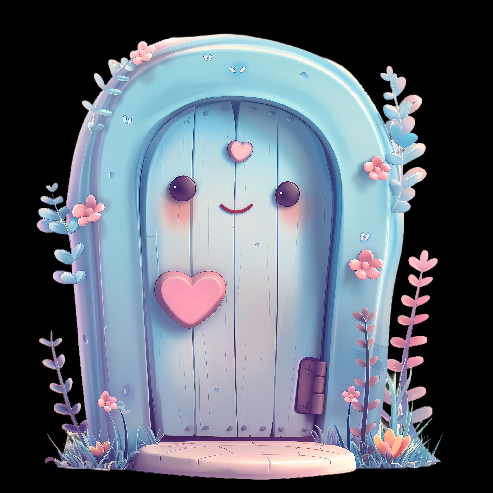 Whimsical Cartoon Doors Collection - Kawaii Clipart for Instant ...