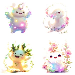 Wunderliche Cartoon Kreaturen Clipart Bundle - entzückende Charaktere für Sublimationsdesign und sofortigen Download