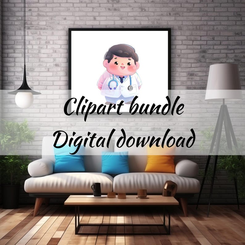Adorable Cartoon Medical Professionals Clipart Collection - Instant ...