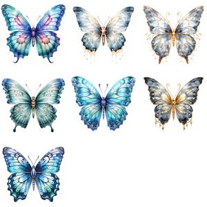 Collection papillon magnifiquement illustrée - Clipart aquarelle pour sublimation et téléchargement immédiat
