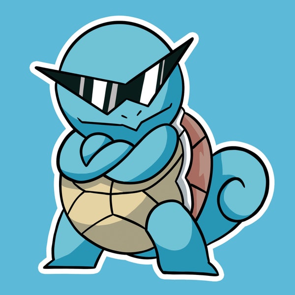 Pokemon Cool Squirtle Squad Sticker