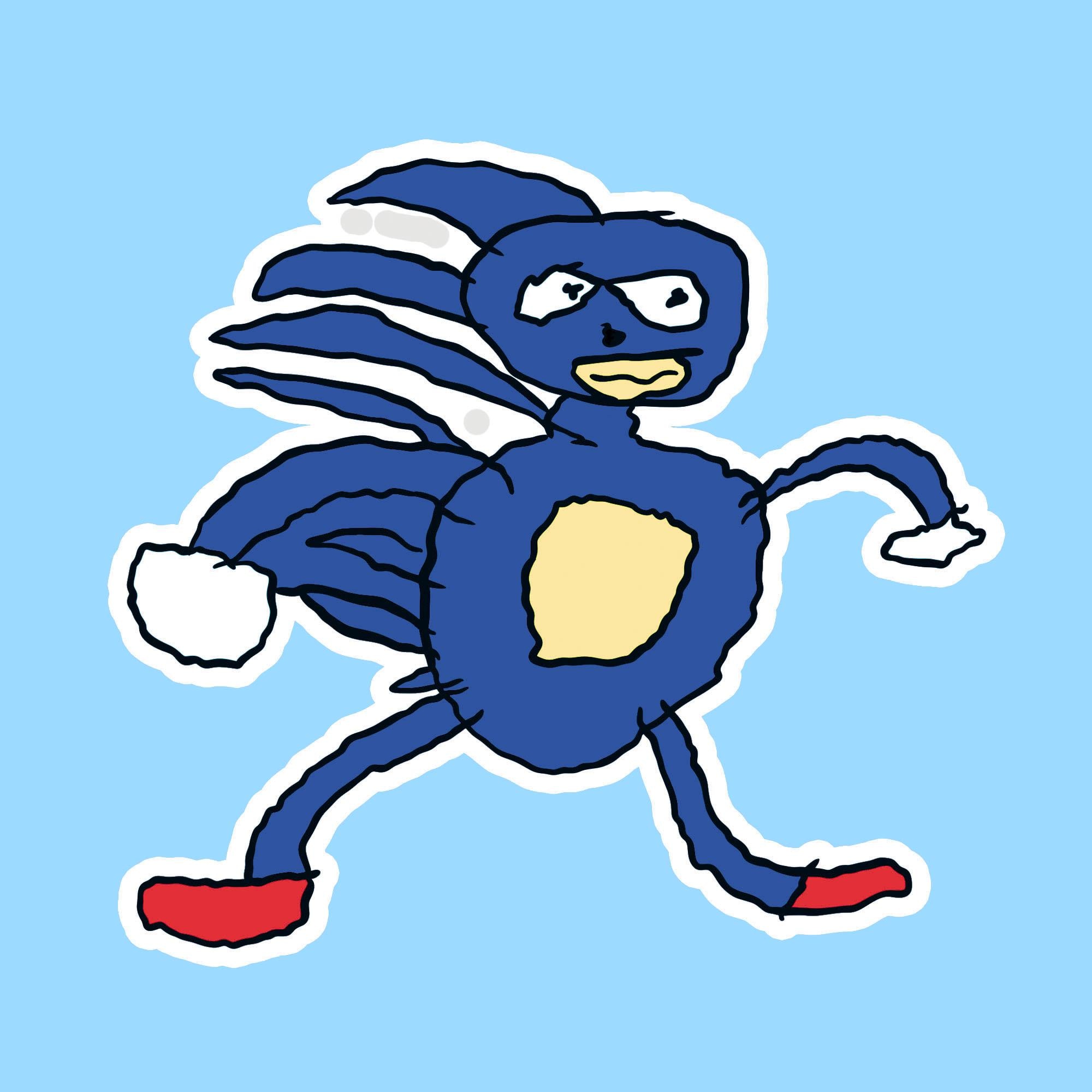 Sanic Sonic Meme Sticker