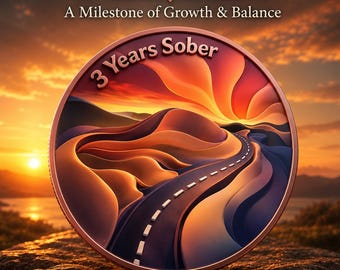 3 Year Sobriety Coin: AA Medallion, Unique Recovery Gift