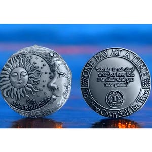 One Year Sobriety Medallion – "365 Sober Sunsets" AA Coin