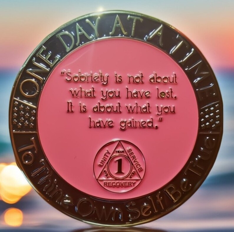 1 Year Sober AA Coin Medallion, One Year Sobriety Gifts Chip Token - Etsy