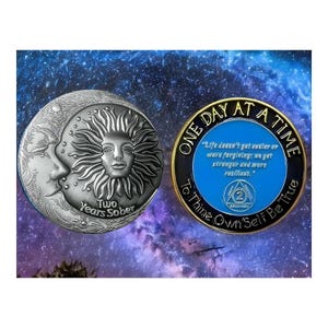 Two Year Sobriety Coin: Super 3D AA Medallion