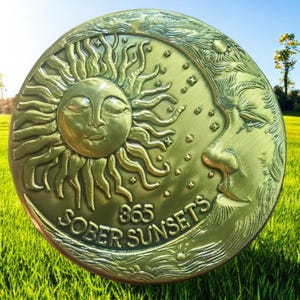 1 Year Sobriety Medallion – AA Anniversary Gift, 365 Sober Sunsets