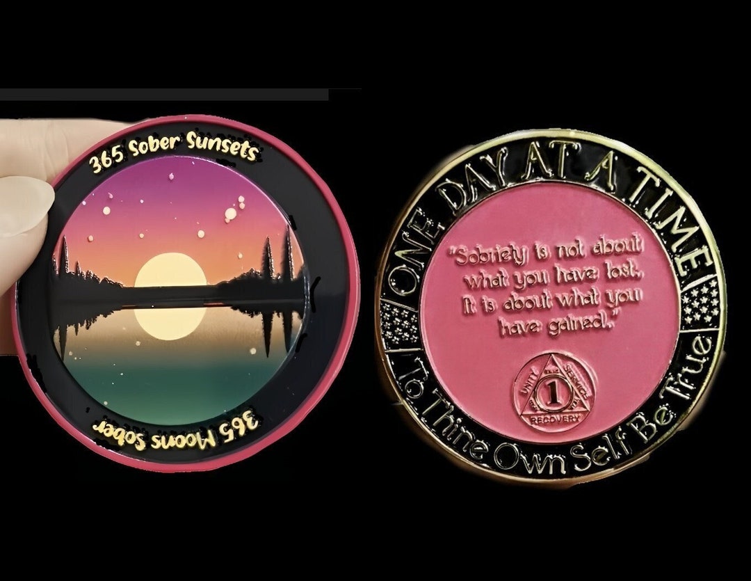 1 Year Sobrety Con AA Chp 1 Year Clean Medallons - Etsy
