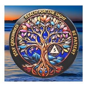 Tree of Life Sobriety Coin – AA Recovery Gift Medallion