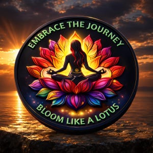 1-5 Years Sobriety Challenge Coin Recovery Token, Gunmetal Lotus Medallion