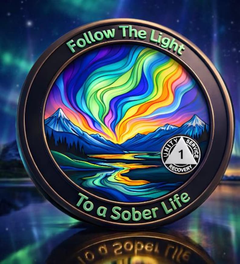 1-5 Year Sober AA Chip – Alcoholics Anonymous Sobriety Coin Recovery ...