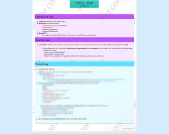 TNCC TNP Student Sheet | Trauma Nursing Process | Nurse Cheat Sheet, TNCC for healthcare workers, Emergency Department, Nursing Student