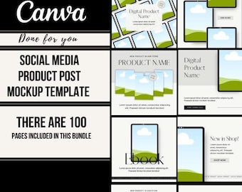 Social Media Product Post Mockup Templates | Editable Canva Designs for Digital Marketing | Digital Marketing & Branding Kit