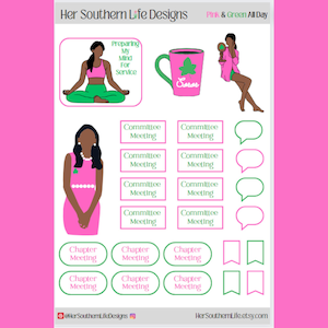 Pink and Green All Day Sticker Sheet
