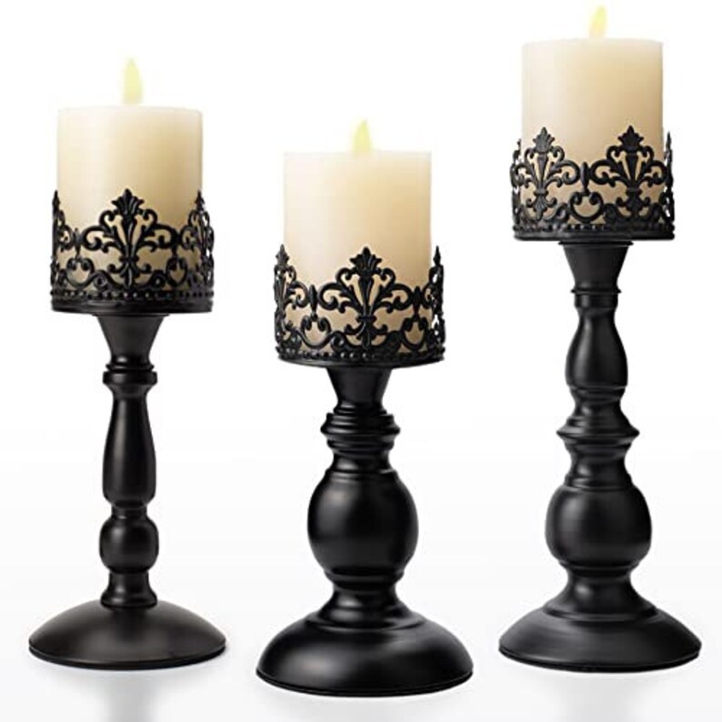 Vintage Pillar Candle Holders Etsy