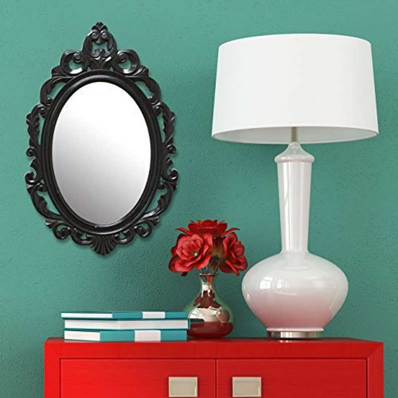 Black Baroque Wall Mirror Etsy