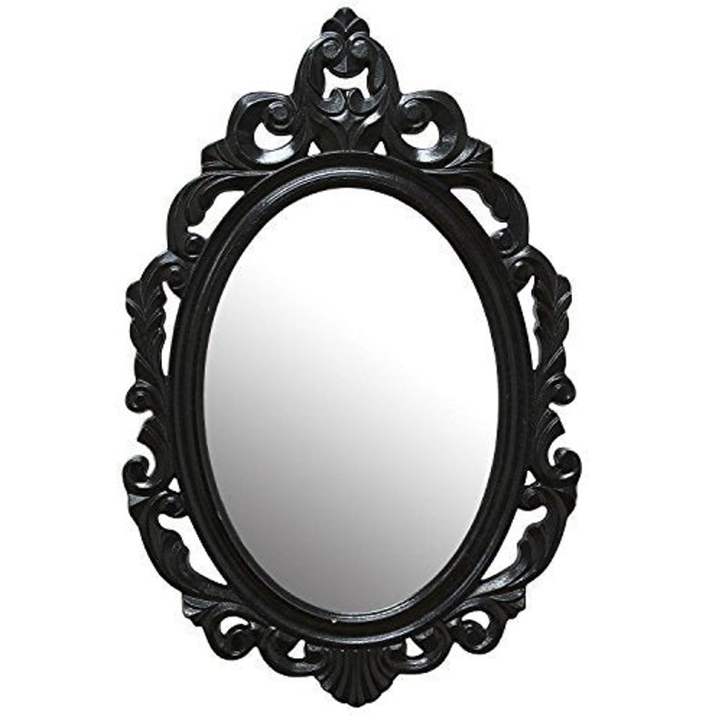 Black Baroque Wall Mirror Etsy