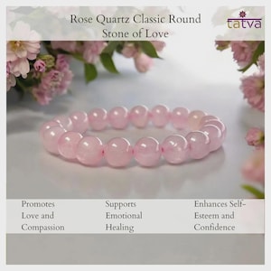 Rose Quartz Bracelet: Love & Heart Chakra Healing Crystal Jewelry